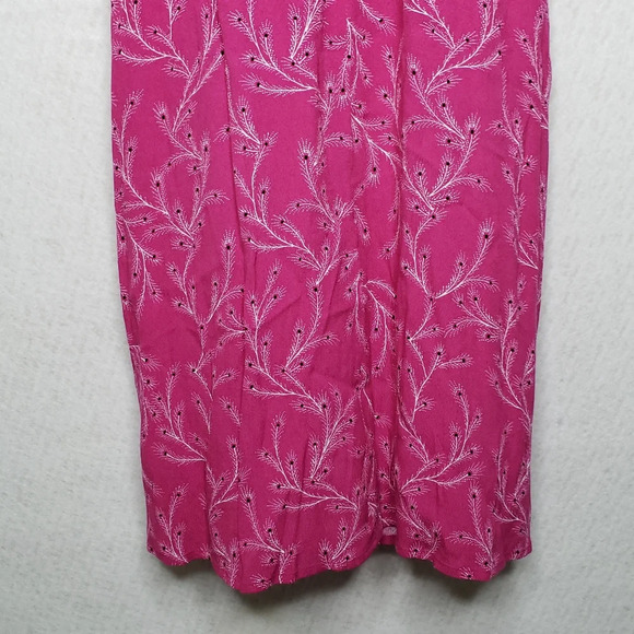 Chelsea 28 Sleeveless Tie Front Dress Pink Peacock Feather Design Sz Xs - Picture 8 of 11